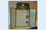 Table top display with foamcore panel inserts and a velcro header panel